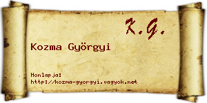 Kozma Györgyi névjegykártya